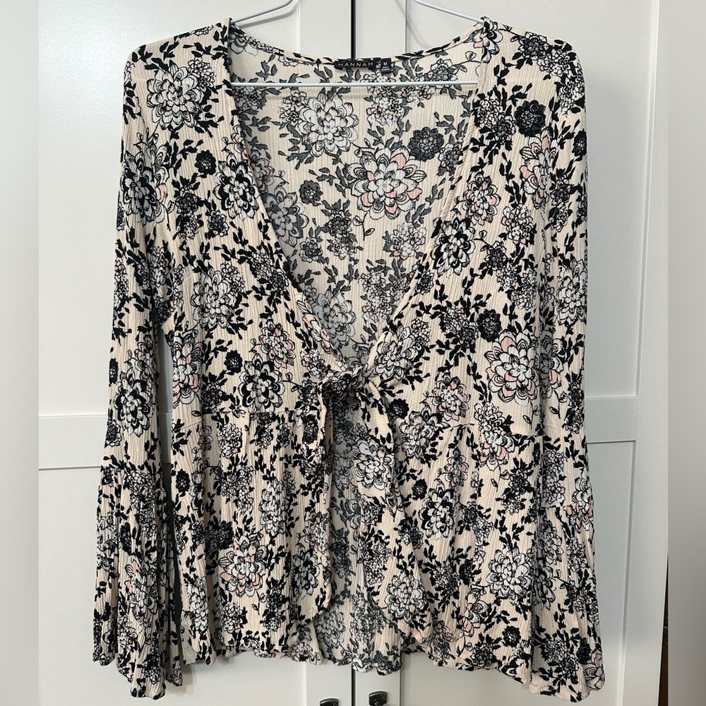 Hannah Tie Front Floral Cardigan